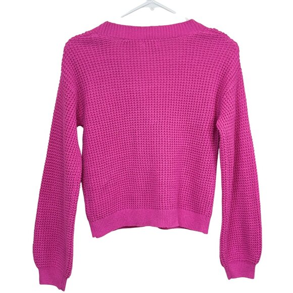 Cat & Jack Girls Button Cardigan Knit Sweater Pink Size Large 10/12 - Picture 2 of 6